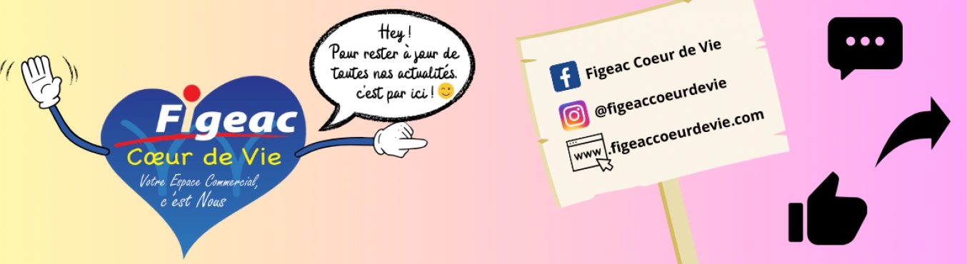 BOUTIC Figeac - Retrouvez-nous sur nos réseaux sociaux et abonnez-vous pour ne rien louper de nos animations !!