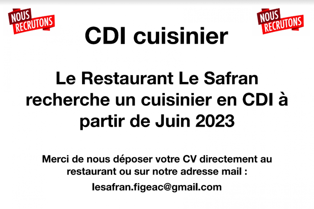 Figeac : Emploi CDI chez Le Safran !